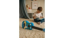 Bērnu koka ukulele ģitāra, 4 neilona stīgas ar trziekli, ECOTOYS