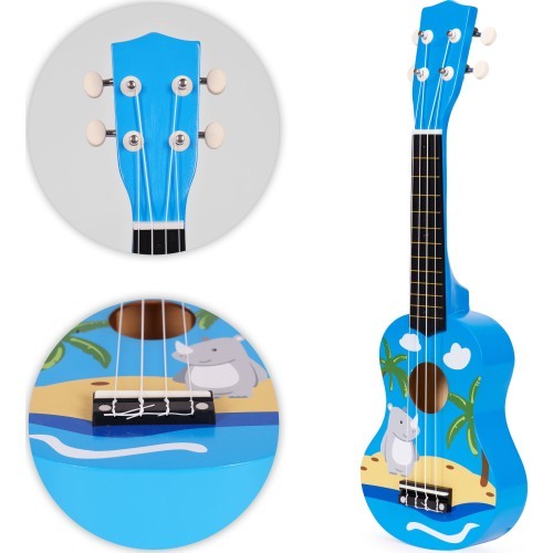 Children's ukulele guitar wooden 4 strings nylon pick ECOTOYS