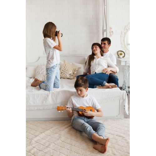 Bērnu koka ukulele ar 4 stīgām ECOTOYS