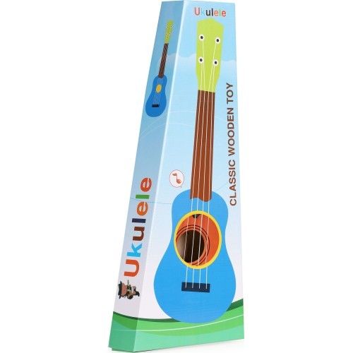 Bērnu koka ukulele ar 4 stīgām ECOTOYS