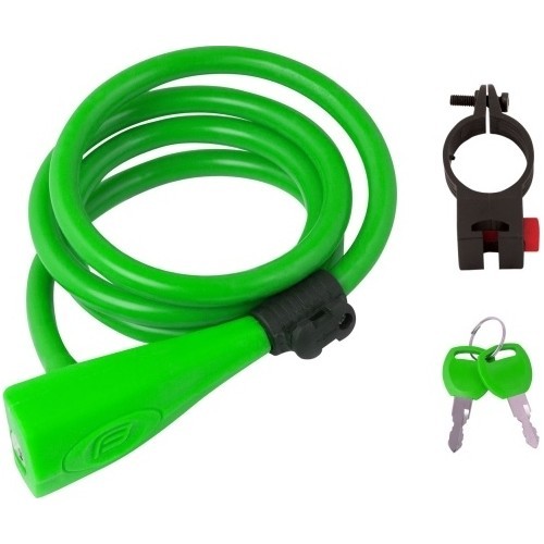 FORCE cable lock with bracket 120cm/10mm (green)