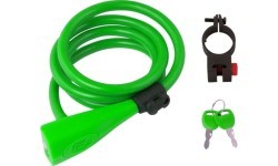 FORCE trošu slēdzene ar stiprinājumu 120cm/10mm (zaļa)