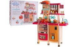 Kitchen Kitchenette with Light and Sound Function 65 pcs. Pink
