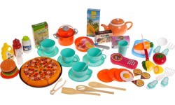 Kitchen Kitchenette with Light and Sound Function 65 pcs. Pink