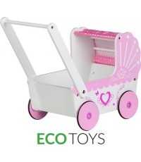 Ecotoys Деревянная тележка Ecotoys Тележка для кукол