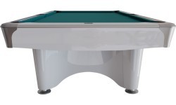 Biljarda galds Pool Dynamic IV, 9 pēdas, spīdīgi balts, Simonis 760 zilganzaļš