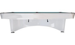 Biljarda galds Pool Dynamic IV, 9 pēdas, spīdīgi balts, Simonis 760 zilganzaļš