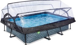 EXIT Stone pool 300x200x65cm with dome and filter pump - grey