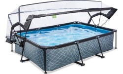 EXIT Stone pool 300x200x65cm with dome and filter pump - grey