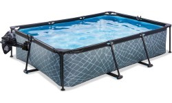 EXIT Stone pool 300x200x65cm with dome and filter pump - grey