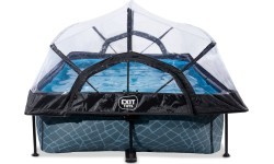 EXIT Stone pool 300x200x65cm with dome and filter pump - grey