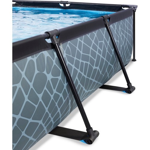 EXIT Stone pool 300x200x65cm with dome and filter pump - grey