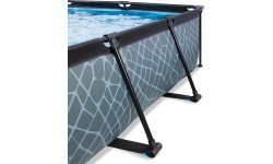 EXIT Stone pool 300x200x65cm with dome and filter pump - grey