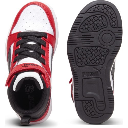 Puma Kids' Shoes Rebound V6 Mid Jr White Black Red 393832 03