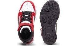 Puma bērnu apavi Rebound V6 Mid Jr White Black Red 393832 03