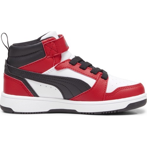 Puma bērnu apavi Rebound V6 Mid Jr White Black Red 393832 03