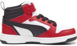 Puma bērnu apavi Rebound V6 Mid Jr White Black Red 393832 03