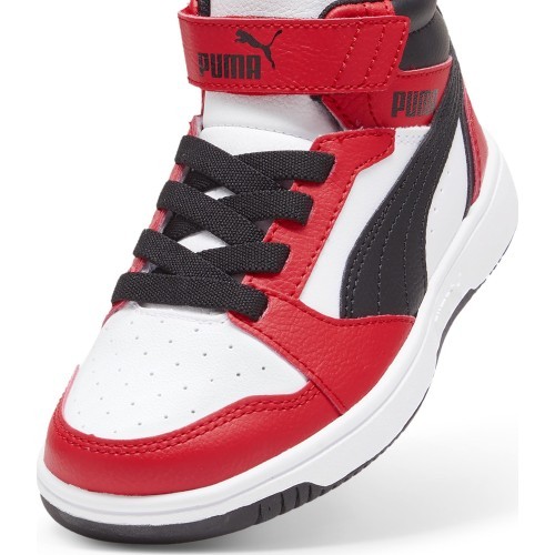 Puma Kids' Shoes Rebound V6 Mid Jr White Black Red 393832 03