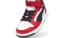 Детская обувь Puma Rebound V6 Mid Jr White Black Red 393832 03