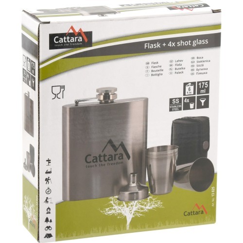 Фляга с 4 стопками Cattara 175 мл
