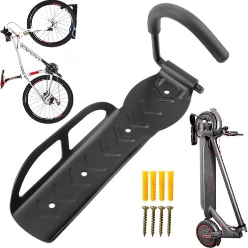 FORCE Bicycle/Scooter Wall Mount Rack Behind Wheel (Steel, Black)