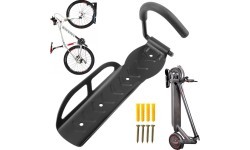 FORCE Bicycle/Scooter Wall Mount Rack Behind Wheel (Steel, Black)