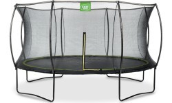 Batuts EXIT Silhouette ø427 cm, apaļš, ar atsperēm un drošības tīklu, melns