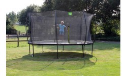 EXIT Silhouette trampoline ø427cm - black Outdoor Round Coil spring Above ground trampoline