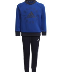 Детский спортивный костюм Adidas LK Logo Jog Set Blue Black HF1899
