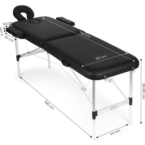 Aluminum massage and rehabilitation table 2-segment folding case + bag ModernHome