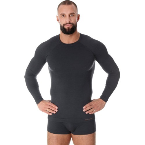 Мужская термофутболка Brubeck Active Wool черная
