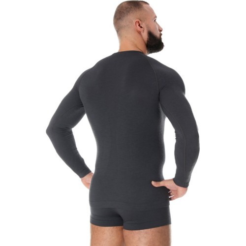 Мужская термофутболка Brubeck Active Wool черная