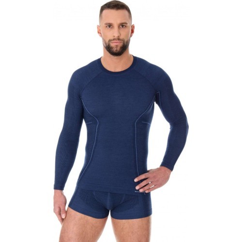 Мужская термофутболка Brubeck Active Wool черная