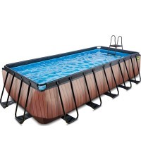 Бассейн EXIT Wood 540 x 250 x 122 см с лестницей и насосом с песчаным фильтром