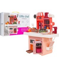 Virtuve ar gaismas un skaņas funkciju Rozā krāsā