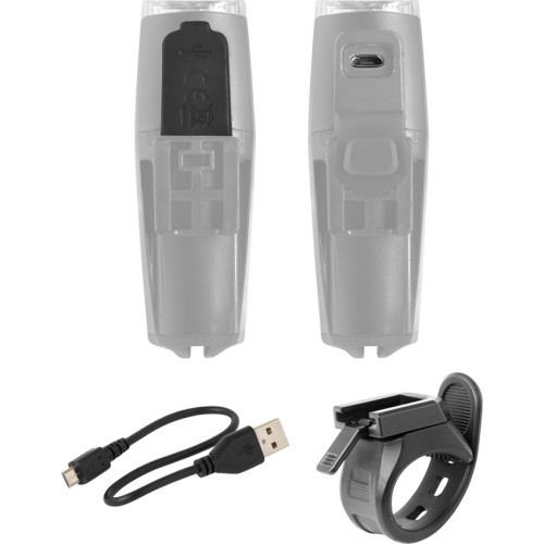 Priekšējais lukturis FORCE Shark 500 USB (melns)
