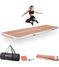 Piepūšamais vingrošanas paklājs inSPORTline Airstunt 400 x 100 x 10 cm Mocha Mousse