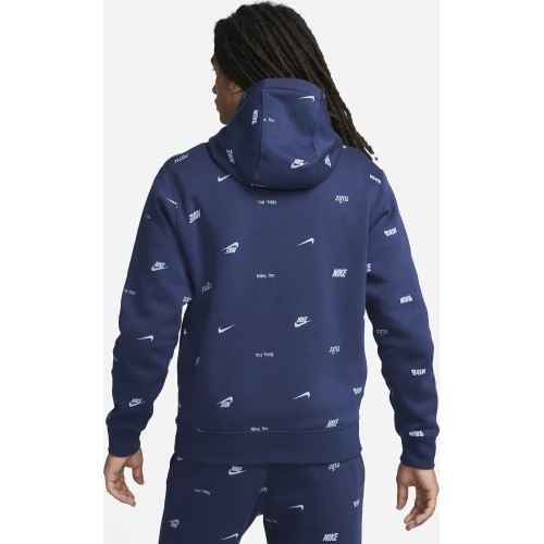 Nike Club+ BB PO Hoodie Fleece men's sweatshirt, blue FB7434 410