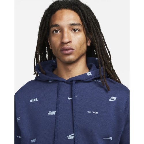 Nike Club+ BB PO Hoodie Fleece men's sweatshirt, blue FB7434 410