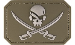 OD PVC SKULL W.SWORDS 3D PATCH W.HOOK&LOOP CLOS.