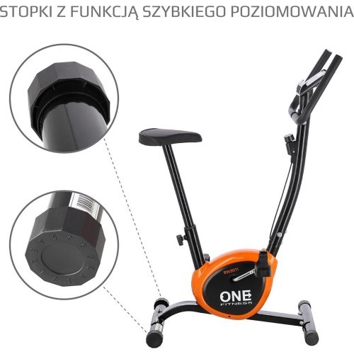 Велотренажер One Fitness Rw3011, черно-оранжевый