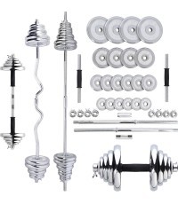 Hromēta hantele - svaru komplekts koferī HMS STC55, 55kg