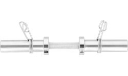 Īsais olimpiskais stienis GOP050 ar atsperu fiksatoriem, 5 kg, 50 cm, HMS