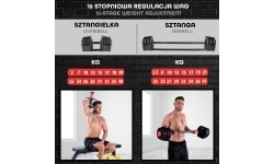 Regulējamo hanteļu komplekts 2 vienā SGR40 PRO 40 kg HMS