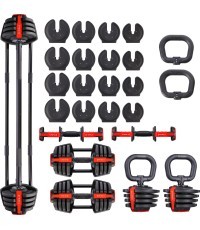 SGR18 PRO KOMPLEKTS 3IN1 REGULĒJAMAS HANTELES 20 KG HMS