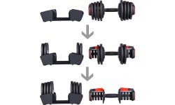 Regulējamo hanteļu komplekts SGR18 Pro Set 3in1 20 kg HMS