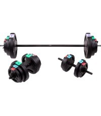 HMS SGSP60 3 daļu hanteļu un svaru stieņa komplekts 62kg