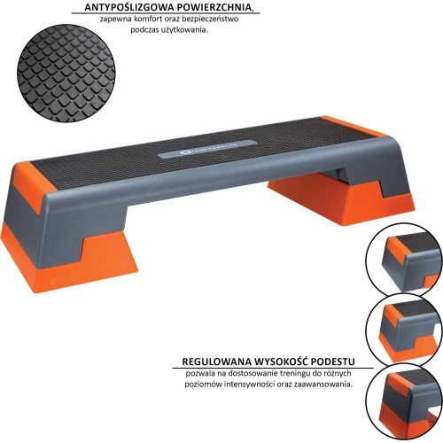AS007 BLACK/ORANGE AEROBIC STEP HMS PREMIUM