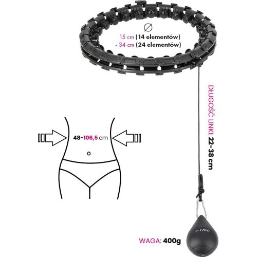HHW01 HULA HOOP BLACK WITH WEIGHT HMS