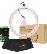 KOMPLEKTS HULA HOOP HHW06 ROZĀ AR GRAVITĀCIJAS BUMBU UN LETES HMS + JOSTAS BALSTS BR163 MELNS